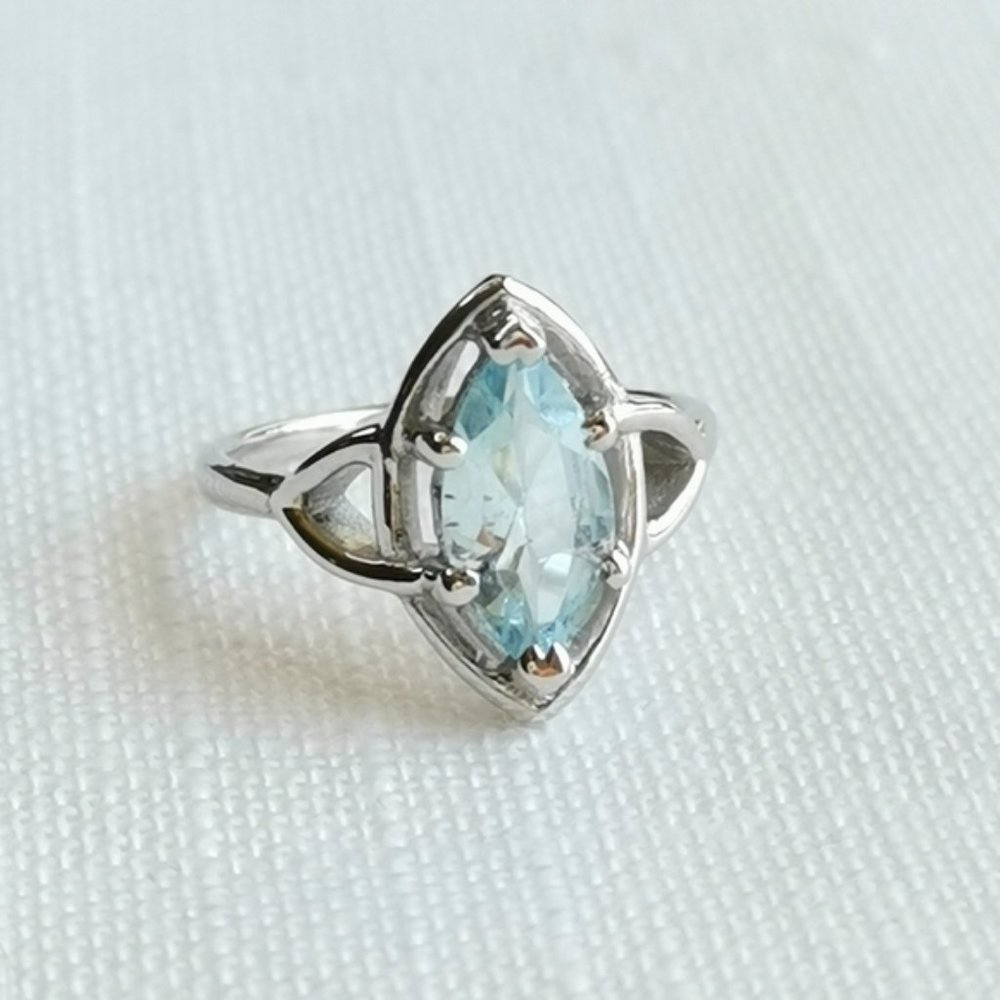 Nwt Sterling Silver Blue Topaz Ring sz 7